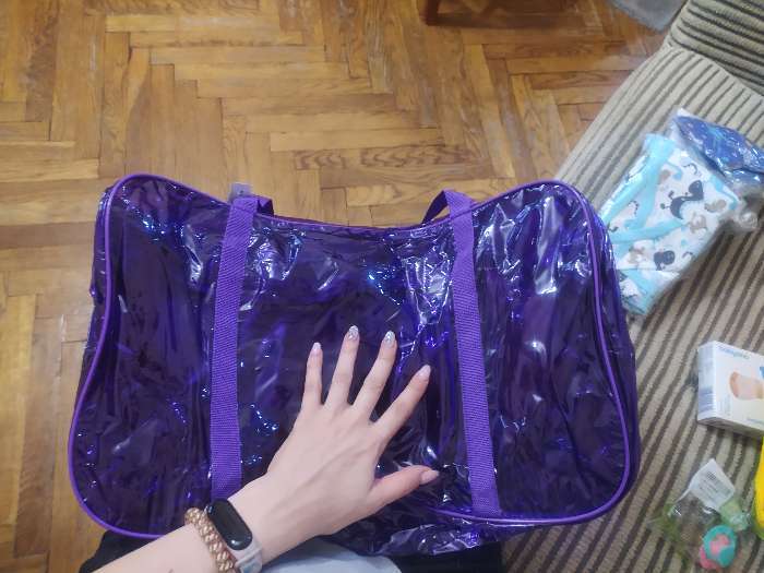 Фотография покупателя товара Набор сумок в роддом, 3 шт., цветной ПВХ, цвет фиолетовый
