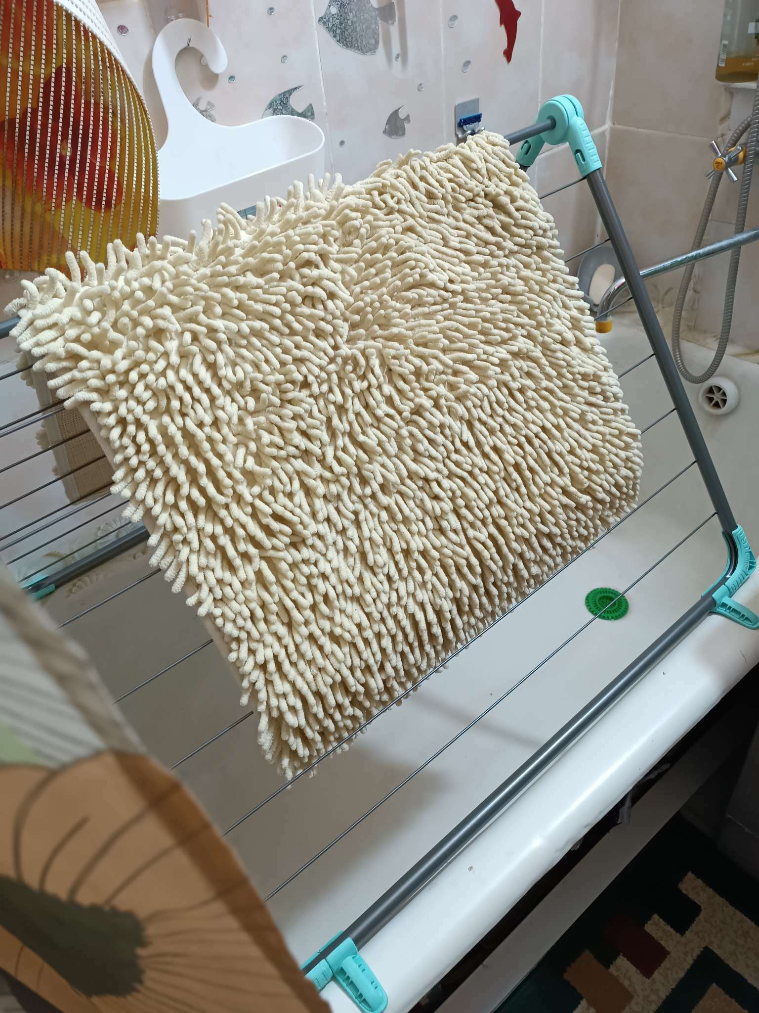 Фотография покупателя товара Сушилка для белья на ванну складная, рабочая длина 10 м, МИКС - Фото 4