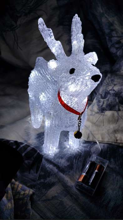 Фотография покупателя товара Светодиодная фигура «Олень с колокольчиком» 18 × 25 × 8 см, акрил, 20 LED, батарейки ААх2 (не в комплекте), свечение белое