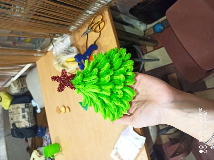 Фотография покупателя товара Синельная проволока, набор 50 шт., зелёная, 30 см - Фото 1