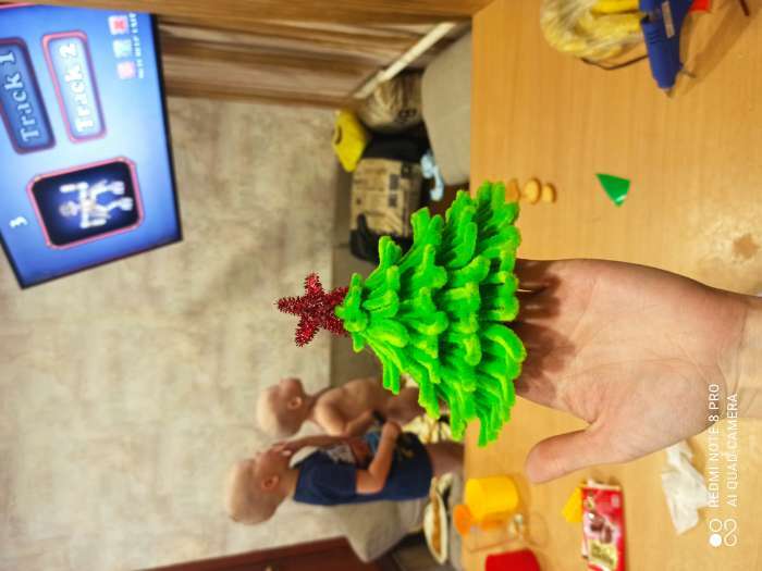 Фотография покупателя товара Синельная проволока, набор 50 шт., зелёная, 30 см - Фото 2