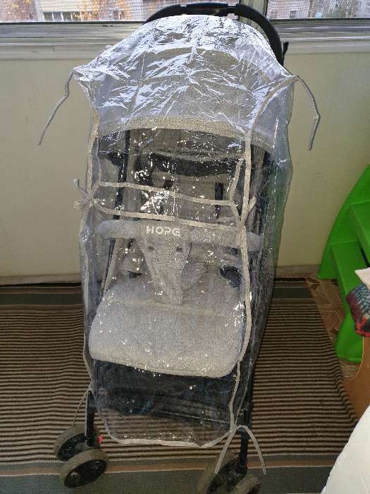 Фотография покупателя товара Универсальный дождевик для детской коляски, с окном, ПВХ, окантовка МИКС - Фото 4