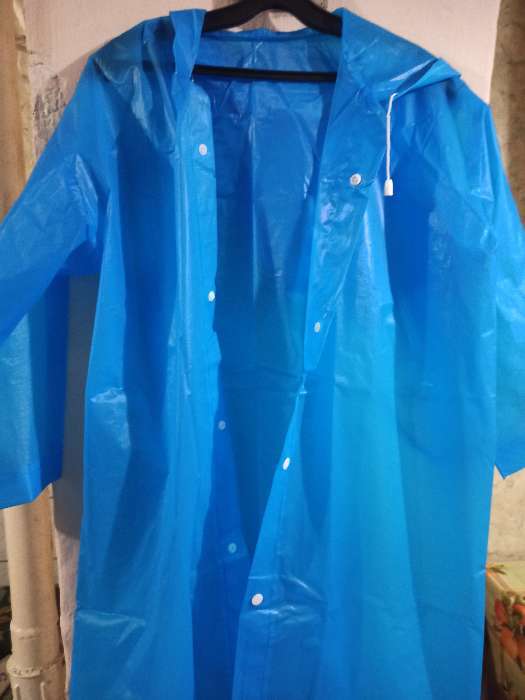 Фотография покупателя товара Дождевик детский однотонный синий, рост 120-160 см