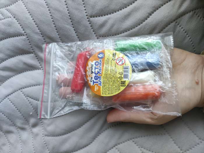 Фотография покупателя товара Тесто для лепки 6 цветов, 72 г Calligrata (на растительной основе), пакет зип-лок - Фото 2