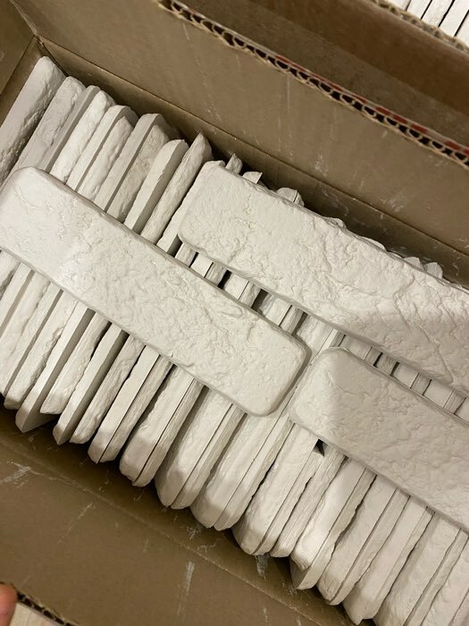 Фотография покупателя товара Гипсовая плитка «Барселона», усиленная, 1 кв м, 90 шт, цвет белый - Фото 2