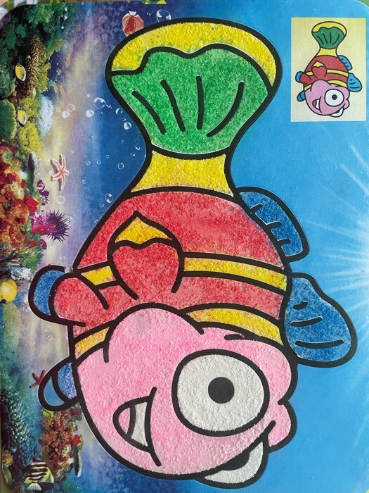 Фотография покупателя товара Фреска с цветным основанием «Рыбка в океане», 6 цветов песка