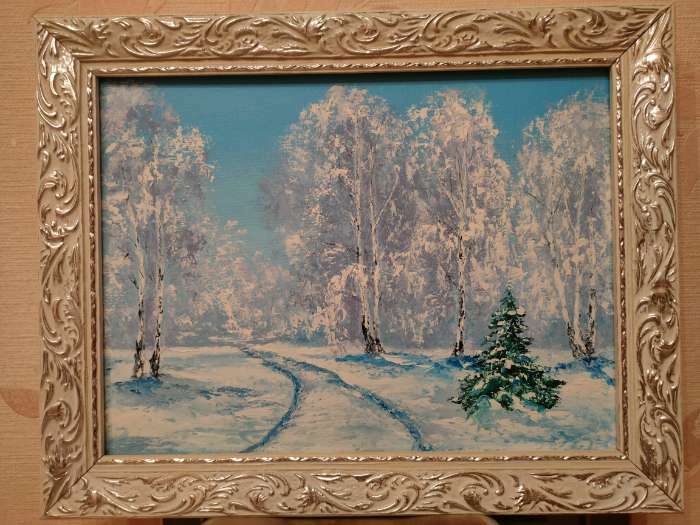 Фотография покупателя товара Рама для картин (зеркал) 30 х 40 х 4 см, дерево "Версаль", бело-серебристая