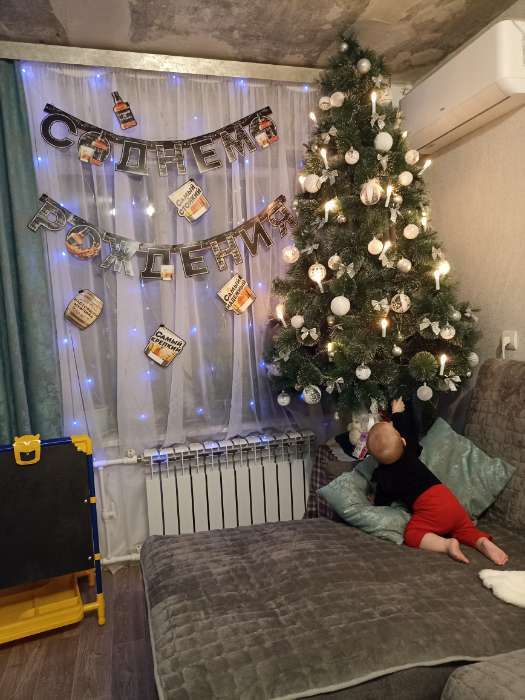 Фотография покупателя товара Гирлянда на люверсах с украшениями 5 шт. «С Днем рождения», черный, длина 270 см - Фото 2