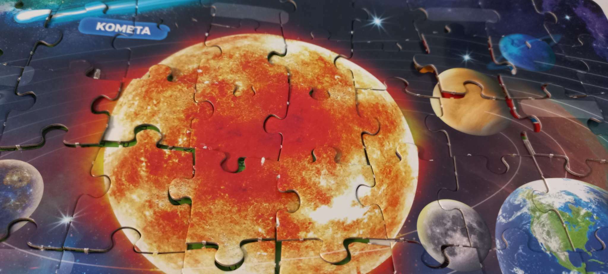 Фотография покупателя товара Обучающий пазл «Солнечная система», с наклейками и карточками - Фото 3