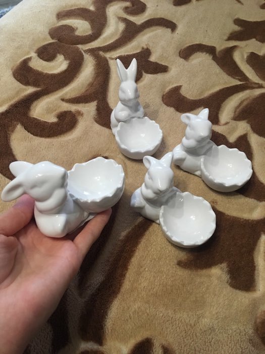 Фотография покупателя товара Подставка для яйца «Зайка», 9×5,5×8 см, белый - Фото 1