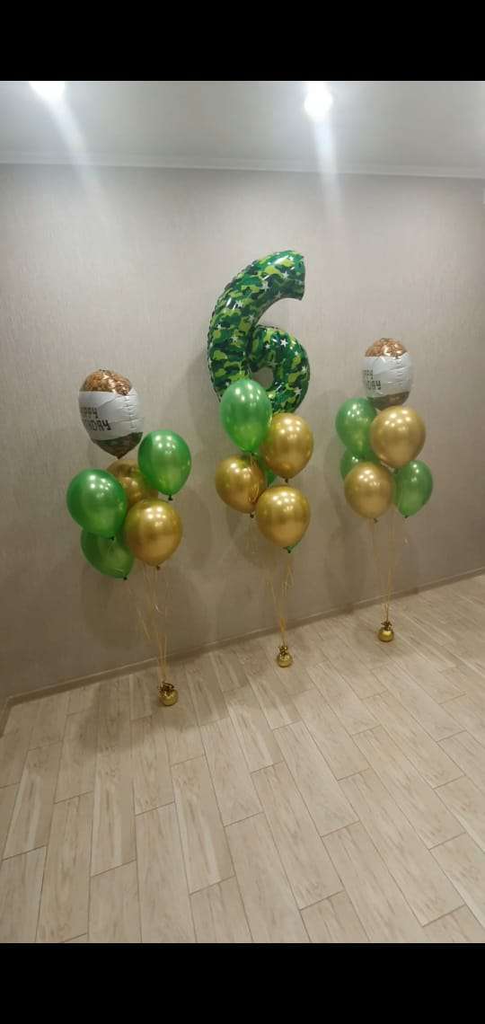 Фотография покупателя товара Шар фольгированный 34" "8", Камуфляж   131018 - Фото 2