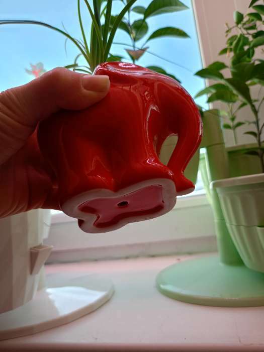 Фотография покупателя товара Декоративный горшок для цветов «Слоник», керамический, 350 мл, 12×8.5×10 см, голубой - Фото 3