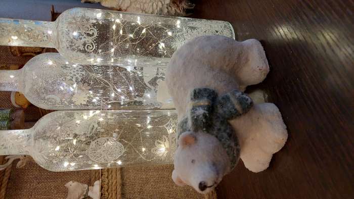 Фотография покупателя товара Сувенир керамика "Белый медведь в зелёном шарфе" 16,5х7,5х10 см - Фото 1