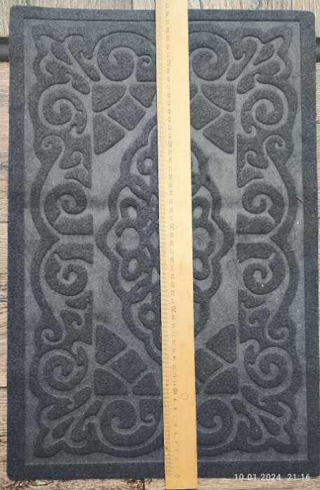 Фотография покупателя товара Коврик влаговпитывающий придверный без окантовки Доляна «Восточная сказка», 40×60 см, цвет серый