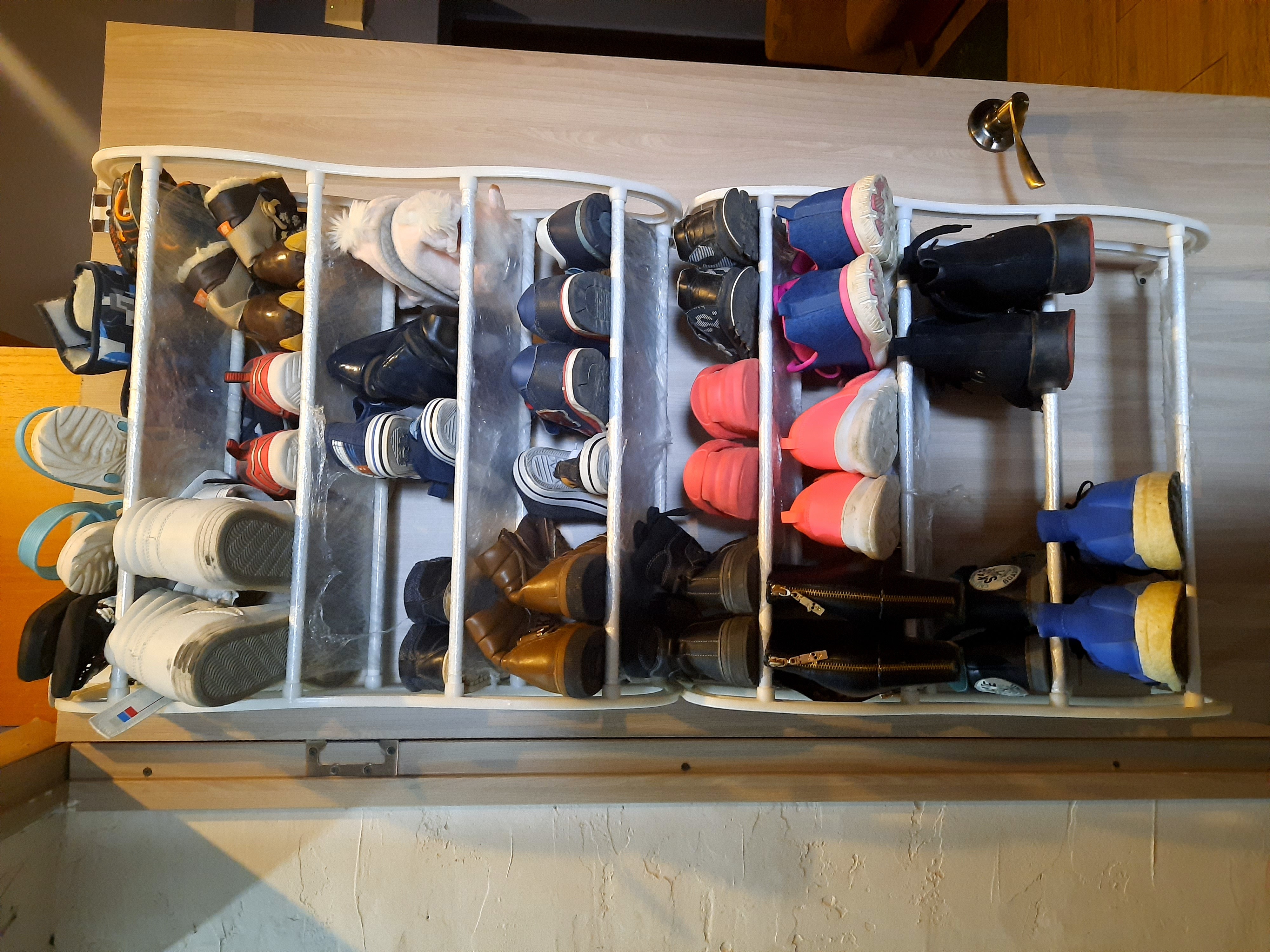 Фотография покупателя товара Обувница надверная, 12 ярусов (на 36 пар обуви), 50×18×183 см, цвет белый