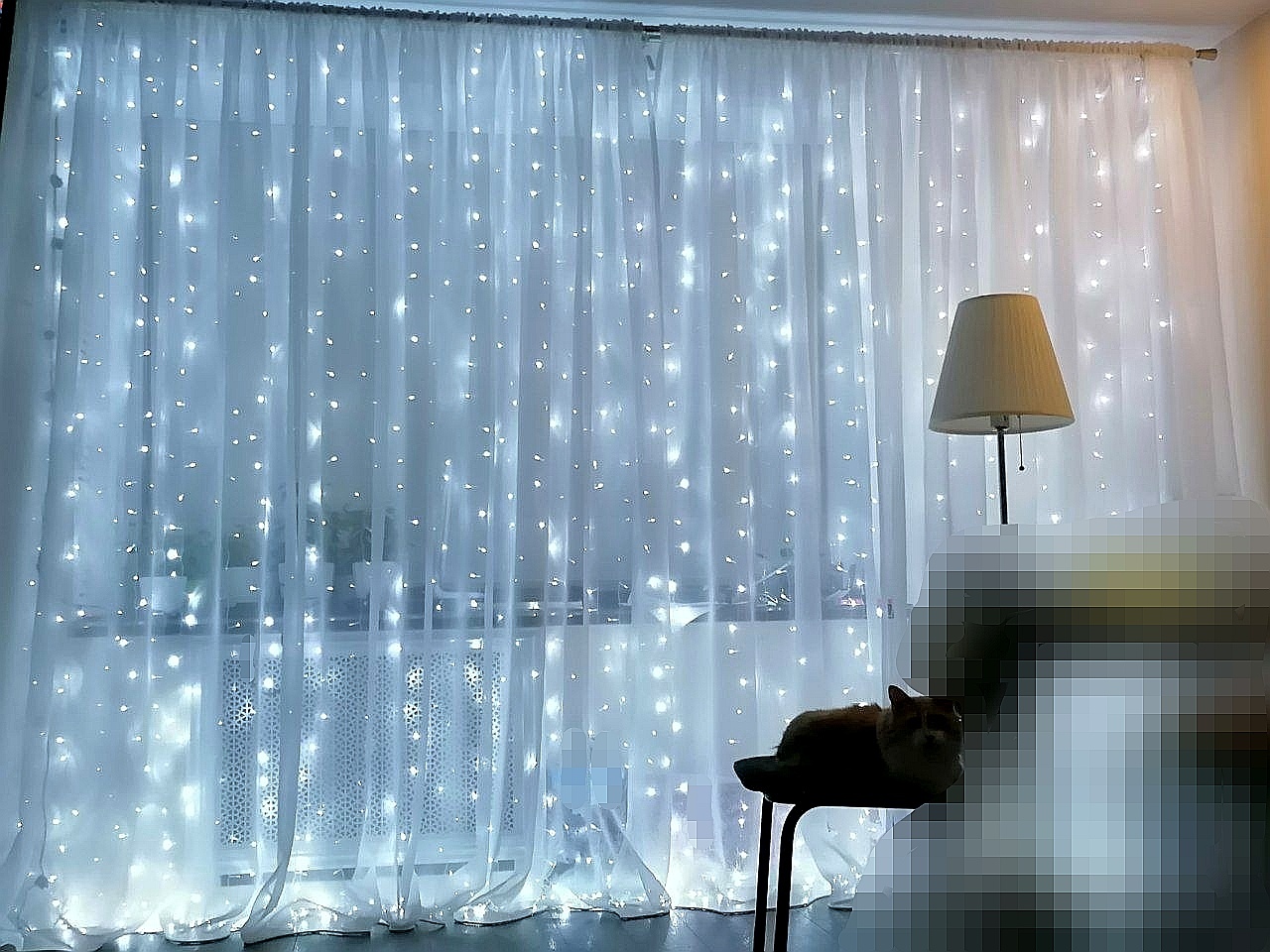 Фотография покупателя товара Гирлянда «Занавес» 2 × 3 м, IP20, прозрачная нить, 720 LED, свечение синее, 8 режимов, 220 В - Фото 5