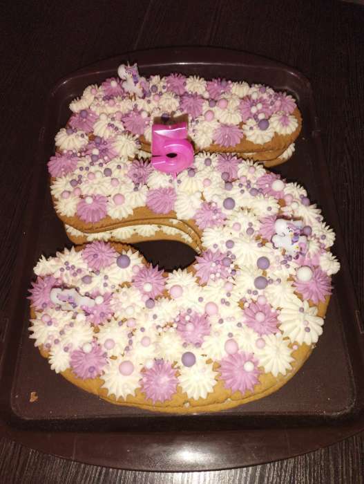 Фотография покупателя товара Свеча в торт на шпажке «Грань», цифра "5", 5 см, розовая