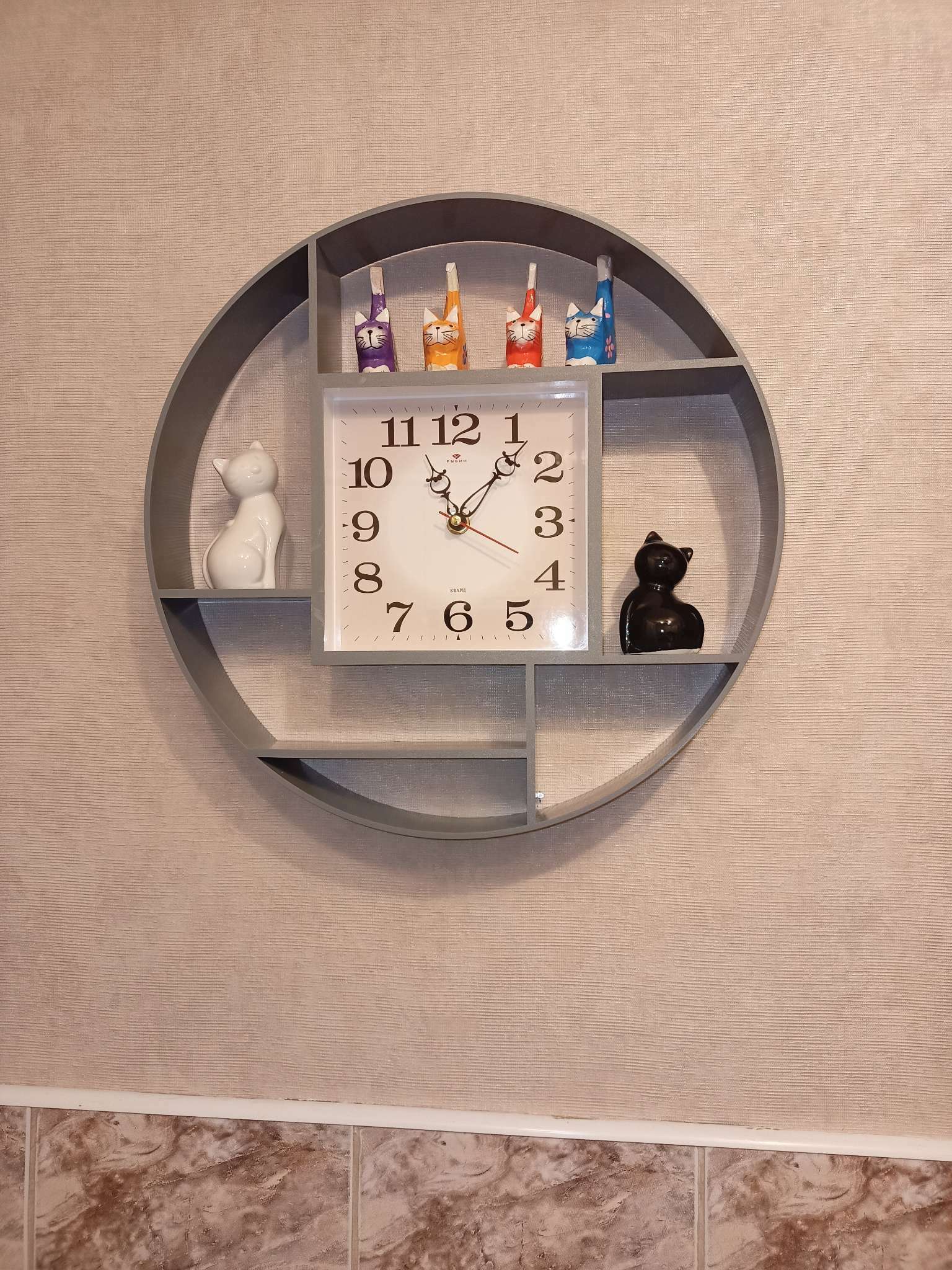 Фотография покупателя товара Часы настенные, интерьерные "Маганса", d-35 см, бесшумные, серые - Фото 1