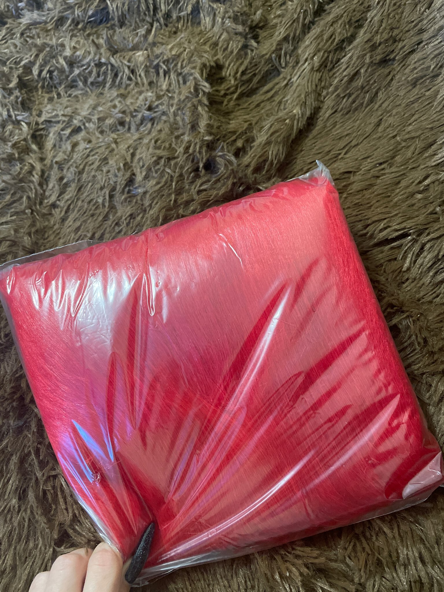 Фотография покупателя товара Лоскут 50 × 50 см, мех длинноворсовый на трикотажной основе, цвет терракот - Фото 4