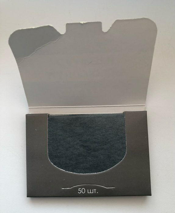 Фотография покупателя товара Матирующие салфетки «Natural», 50 шт, с антибактериальным эффектом, чёрный уголь