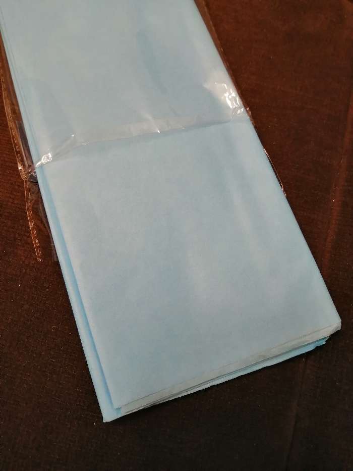 Фотография покупателя товара Бумага упаковочная тишью, двухсторонняя, бирюзовая, 50 см х 66 см - Фото 2