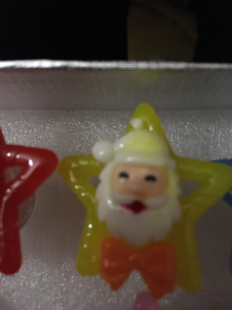 Фотография покупателя товара Карнавальный аксессуар «Дед Мороз в звезде», световое кольцо, цвета МИКС - Фото 2