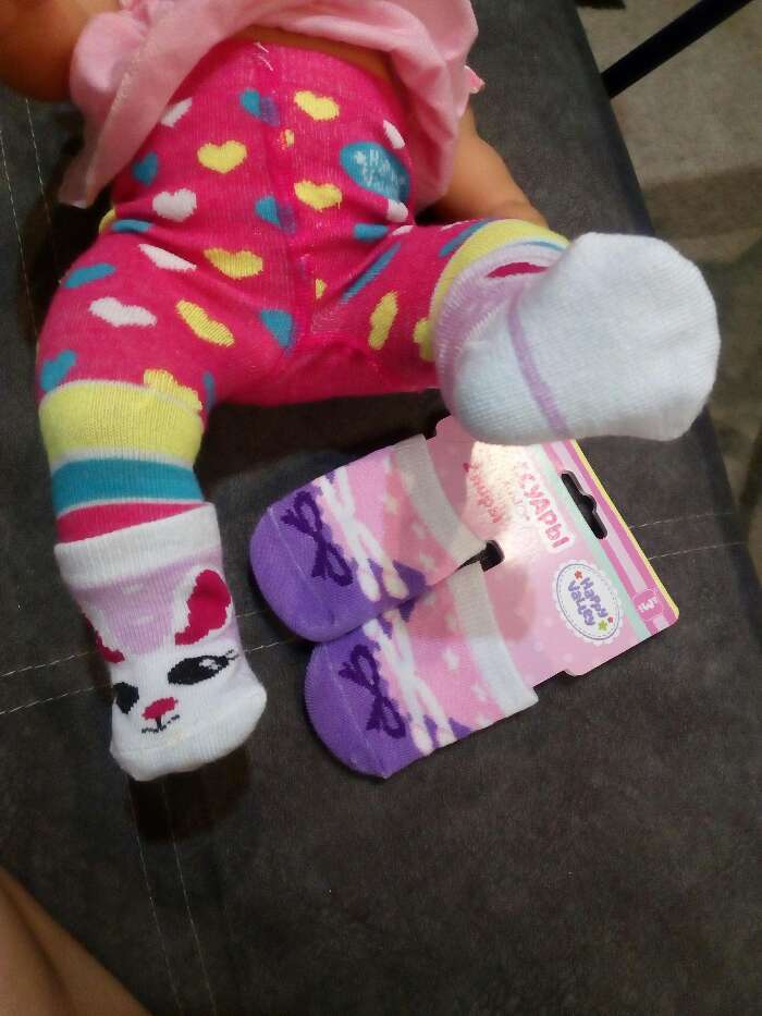 Фотография покупателя товара Одежда для кукол «Зайка», носочки, 2 пары - Фото 1