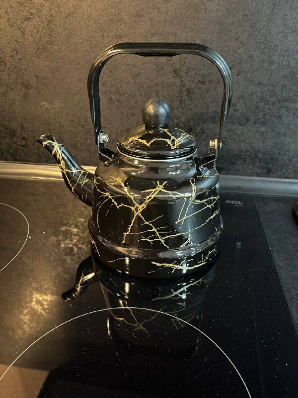 Фотография покупателя товара Чайник эмалированный «Элемент», 1,7 л, индукция, цвет чёрный - Фото 1