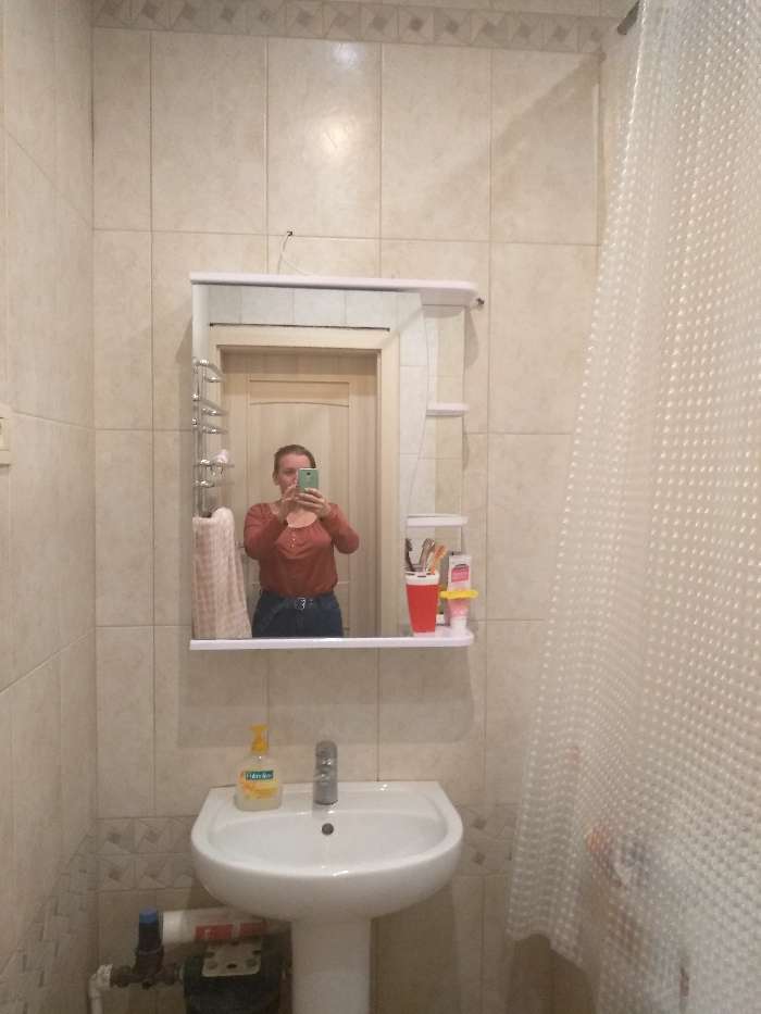 Фотография покупателя товара Зеркало-шкаф для ванной комнаты "Тура 5501", с тремя полками, 55 х 15,4 х 70 см - Фото 10