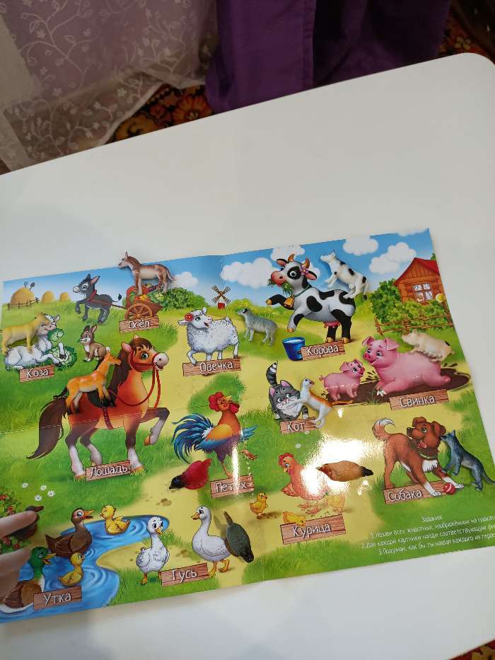 Фотография покупателя товара Обучающий набор «Моя ферма», животные и плакат, по методике Монтессори - Фото 1