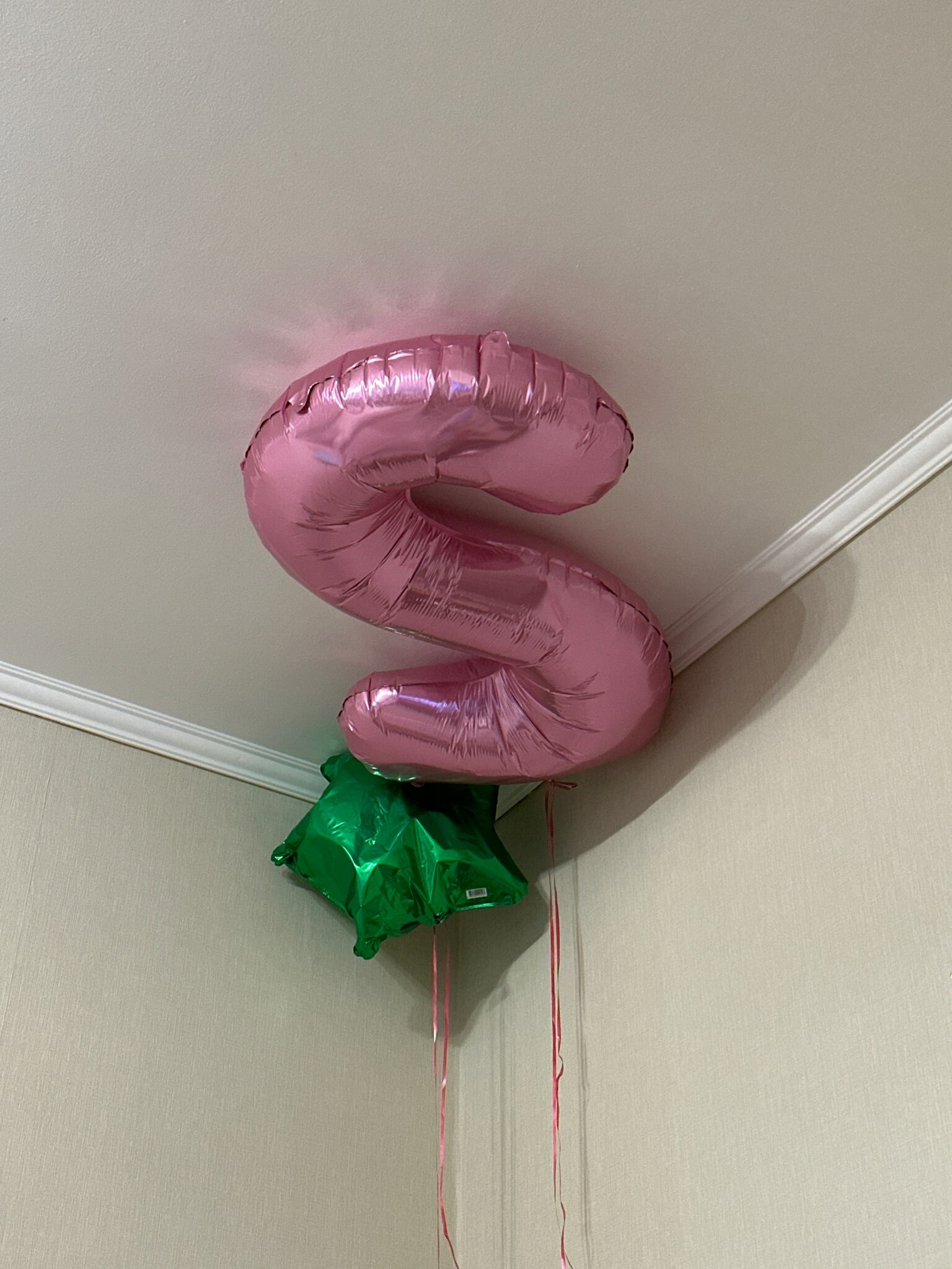Фотография покупателя товара Шар фольгированный 40" «Цифра 2», цвет фламинго, Slim