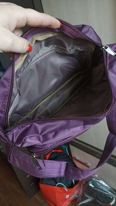 Фотография покупателя товара Сумка кросс-боди на молнии, цвет фиолетовый - Фото 2
