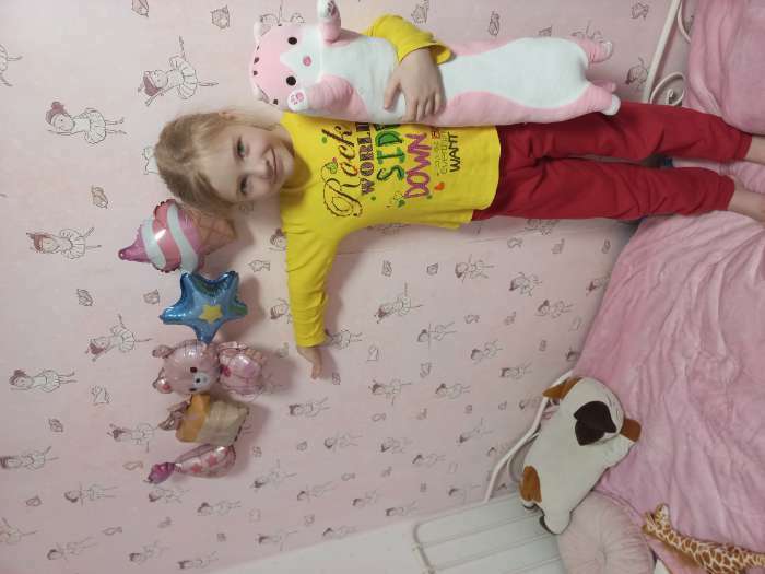Фотография покупателя товара Мягкая игрушка «Кот Батон», цвет розовый, 70 см - Фото 1