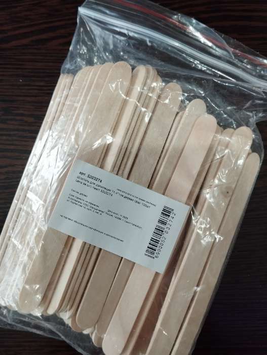 Фотография покупателя товара Шпатель для депиляции, деревянный, 11,4 × 1 см - Фото 5