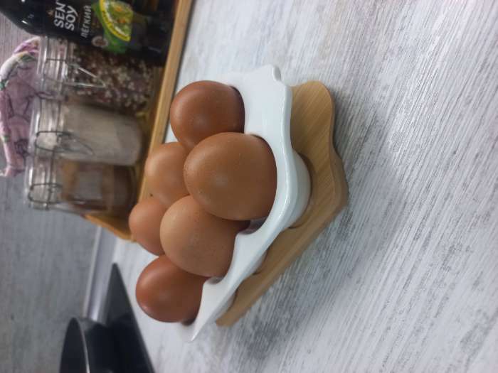 Фотография покупателя товара Подставка фарфоровая для яиц 6 ячеек Bella Tenero, 19,2×11×3,6 см, цвет белый - Фото 2