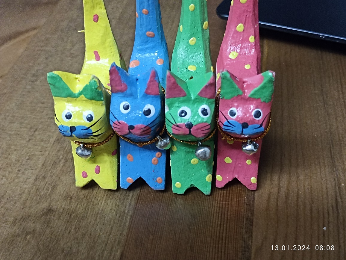 Фотография покупателя товара Сувенирный набор «Кошечки в черный цветок под кольца», 7×5×10 см, дерево - Фото 2