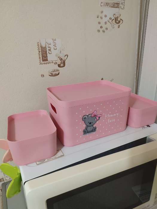 Фотография покупателя товара Набор органайзеров Mommy love, цвет нежно-розовый - Фото 3