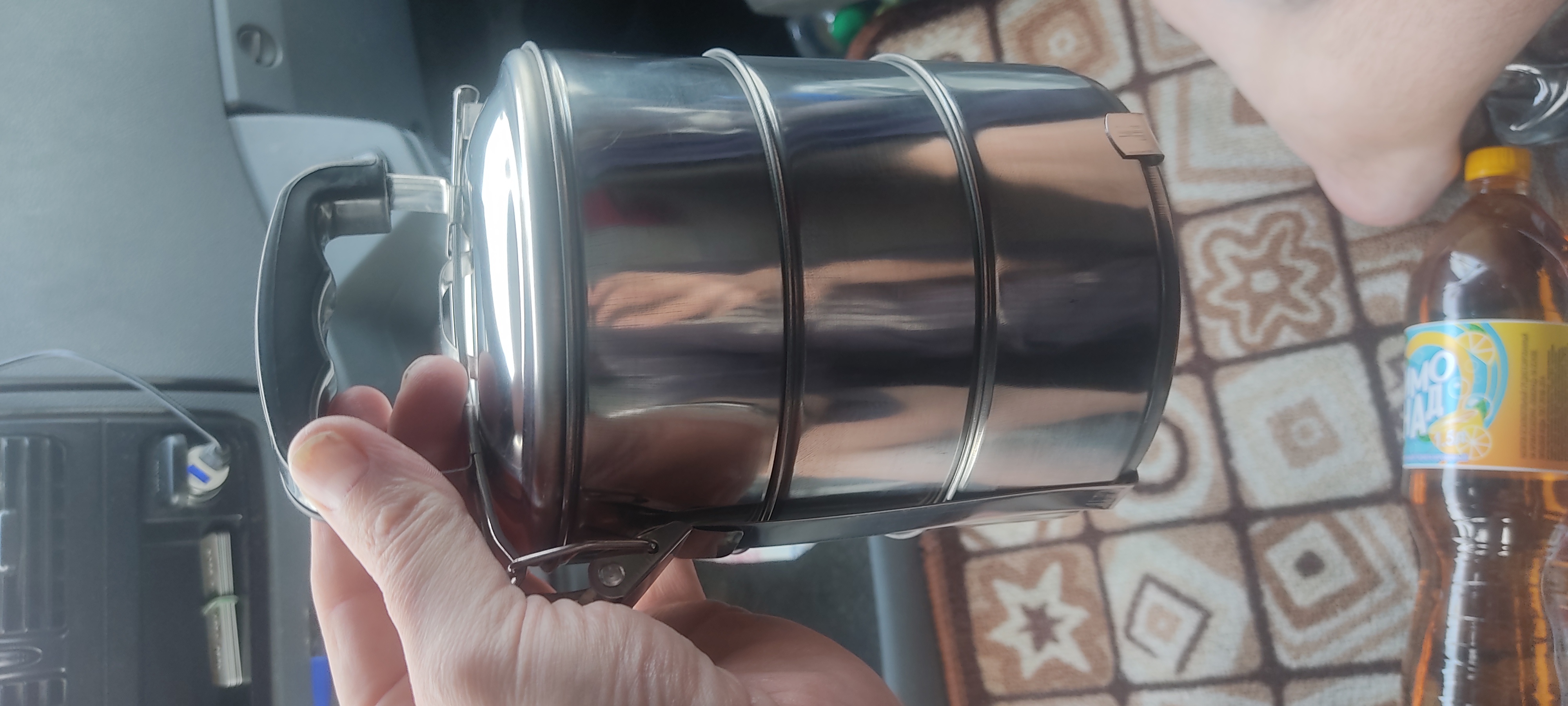 Фотография покупателя товара Ланч бокс TAKE IT EASY «Альструп», 2.1 л, 3 уровня, нержавеющая сталь, серебристый - Фото 2