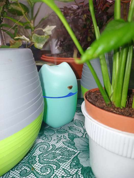 Фотография покупателя товара Увлажнитель воздуха HM-17 «Ушки», ультразвуковой, 0.26 л, 2 Вт, подсветка, USB, голубой - Фото 1