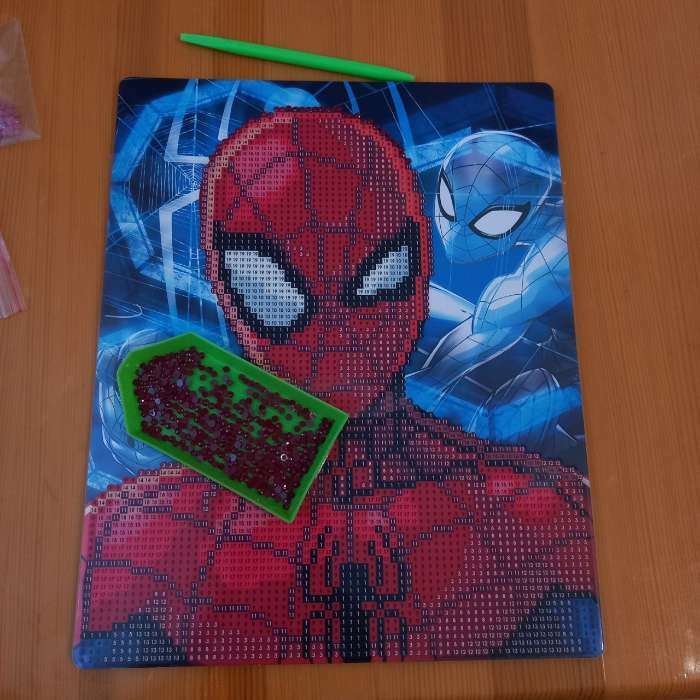 Фотография покупателя товара УЦЕНКА Алмазная мозаика для детей, 20×25 см «Супер герой», Человек-Паук - Фото 1