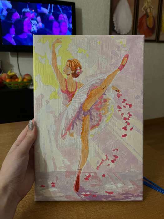 Фотография покупателя товара Картина по номерам на холсте с подрамником «Балерина» 20х30 см