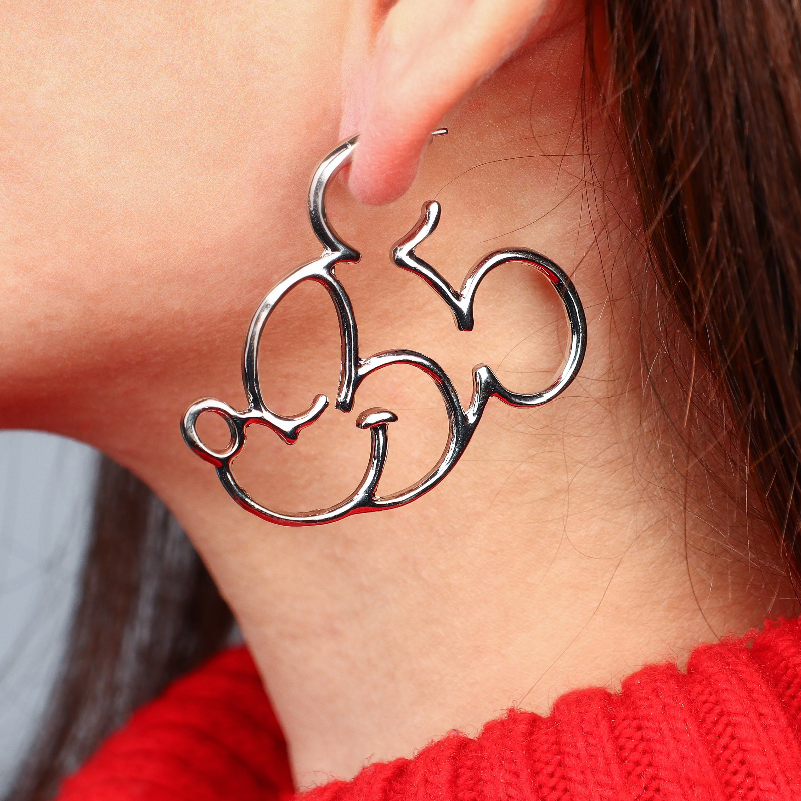 Фотография покупателя товара Серьги, набор украшений «Минни Маус», золотой - Фото 2