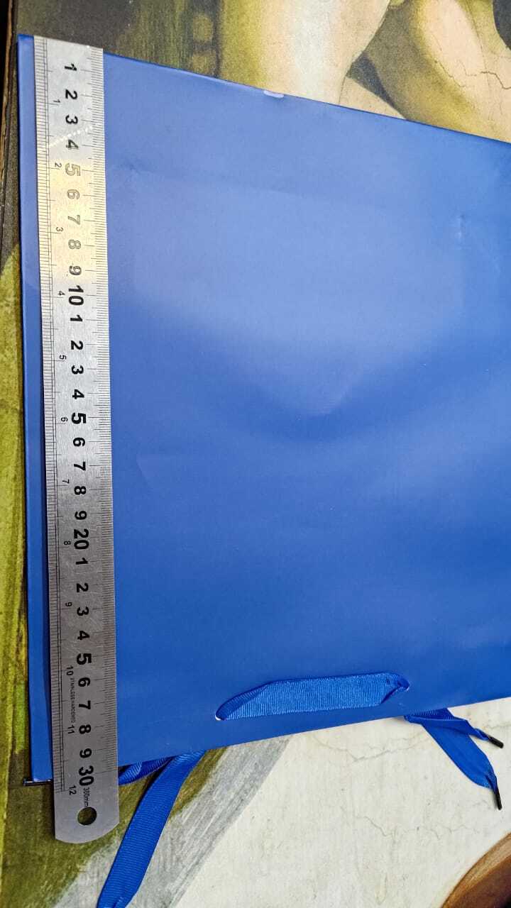 Фотография покупателя товара Пакет подарочный ламинированный, упаковка, «Синий», M 26 х 30 х 9 см