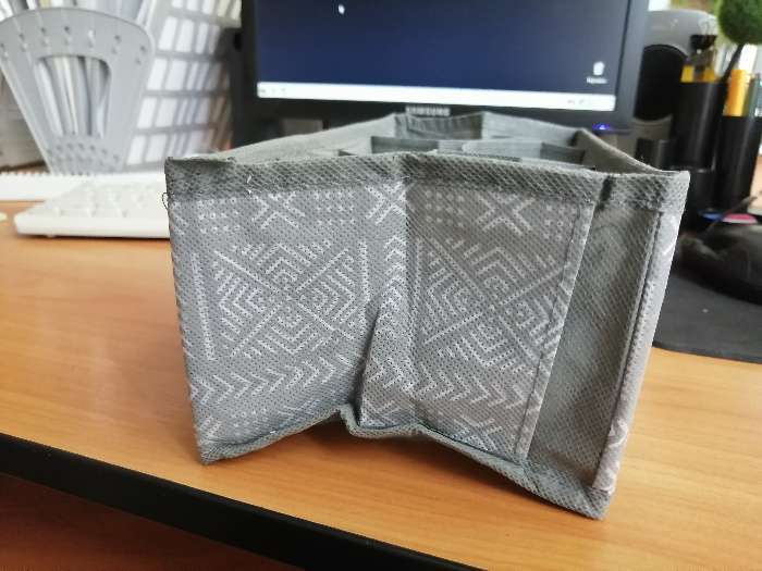 Фотография покупателя товара Органайзер для хранения белья Доляна «Этника», 8 отделений, 28×14×10 см, цвет серый