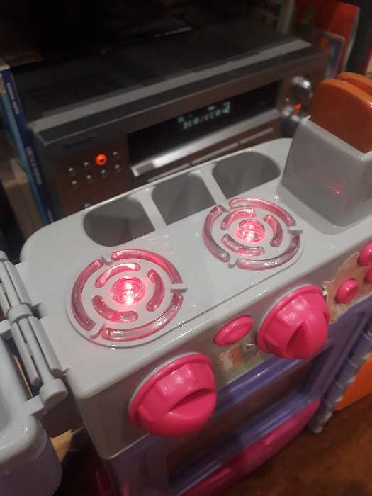 Фотография покупателя товара Игровой модуль "Кухня-чемодан" на колёсиках, складной: плита, холодильник, раковина, 15 предметов, световые и звуковые эффекты, высота 53 см - Фото 3