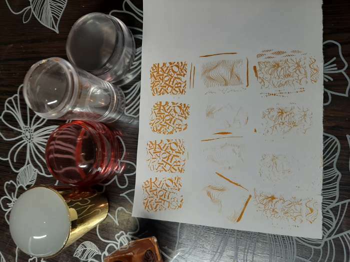 Фотография покупателя товара Набор для стемпинга, 3 предмета: штампик, 2 скребка-подложки, цвет МИКС