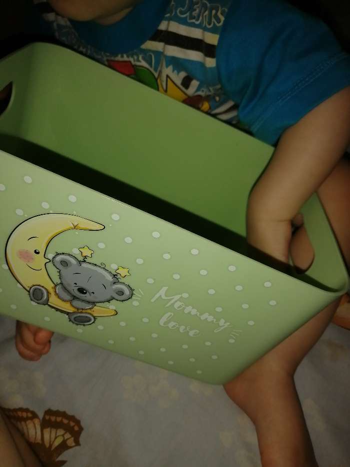 Фотография покупателя товара Корзина для детских игрушек Mommy love, цвет чайное дерево