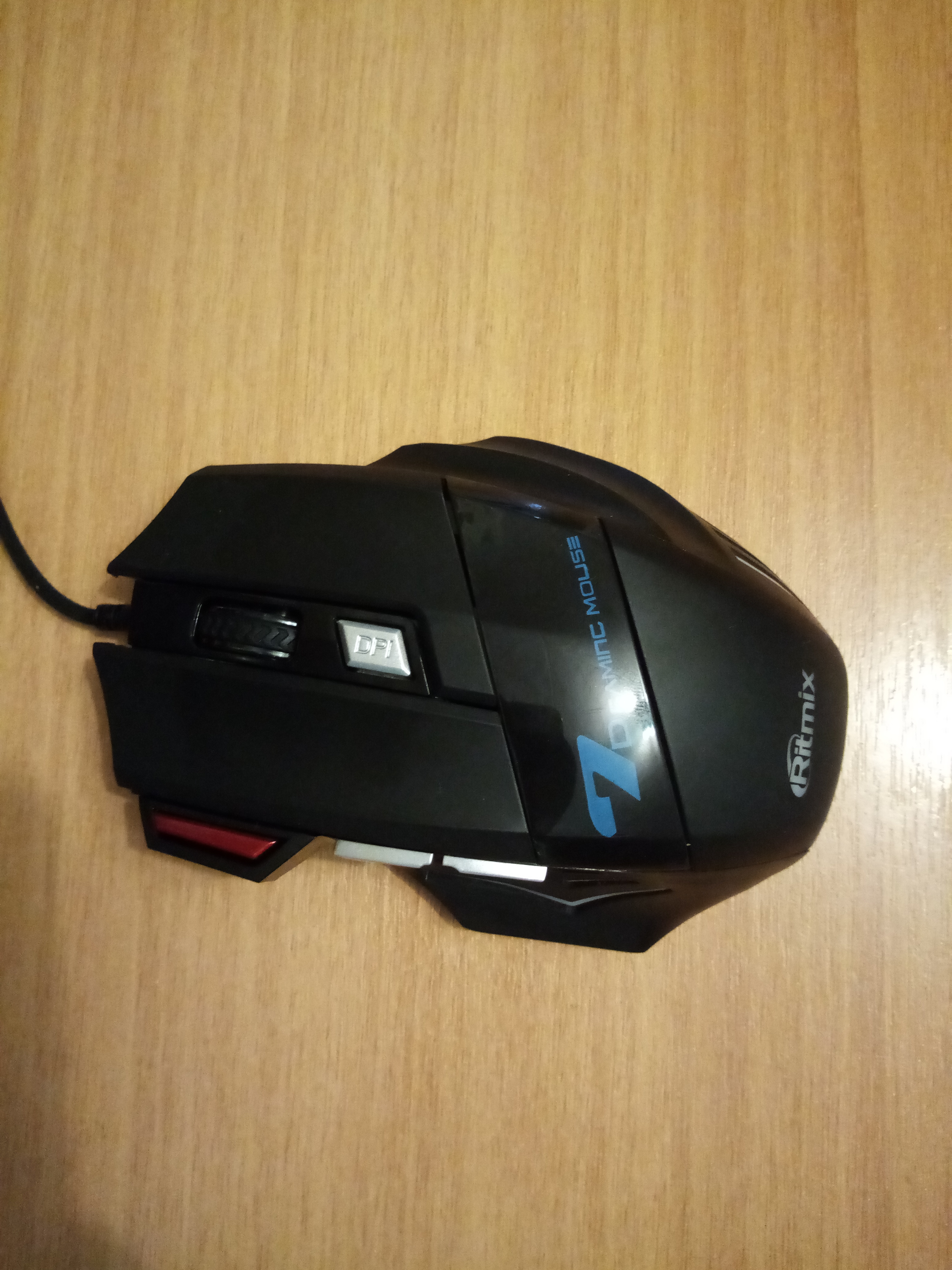 Фотография покупателя товара Мышь Ritmix ROM-345, игровая, проводная, 6 кнопок, подсветка, 2400 dpi, USB, чёрная - Фото 1