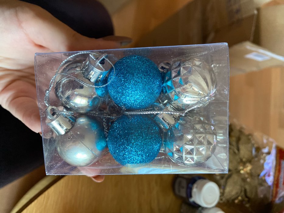 Фотография покупателя товара Набор шаров пластик d-2,5 см, 12 шт "Альянс" серебро, синий
