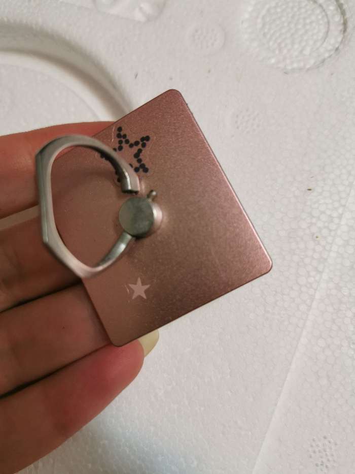 Фотография покупателя товара Держатель-подставка с кольцом для телефона LuazON, в форме квадрата, серебристый